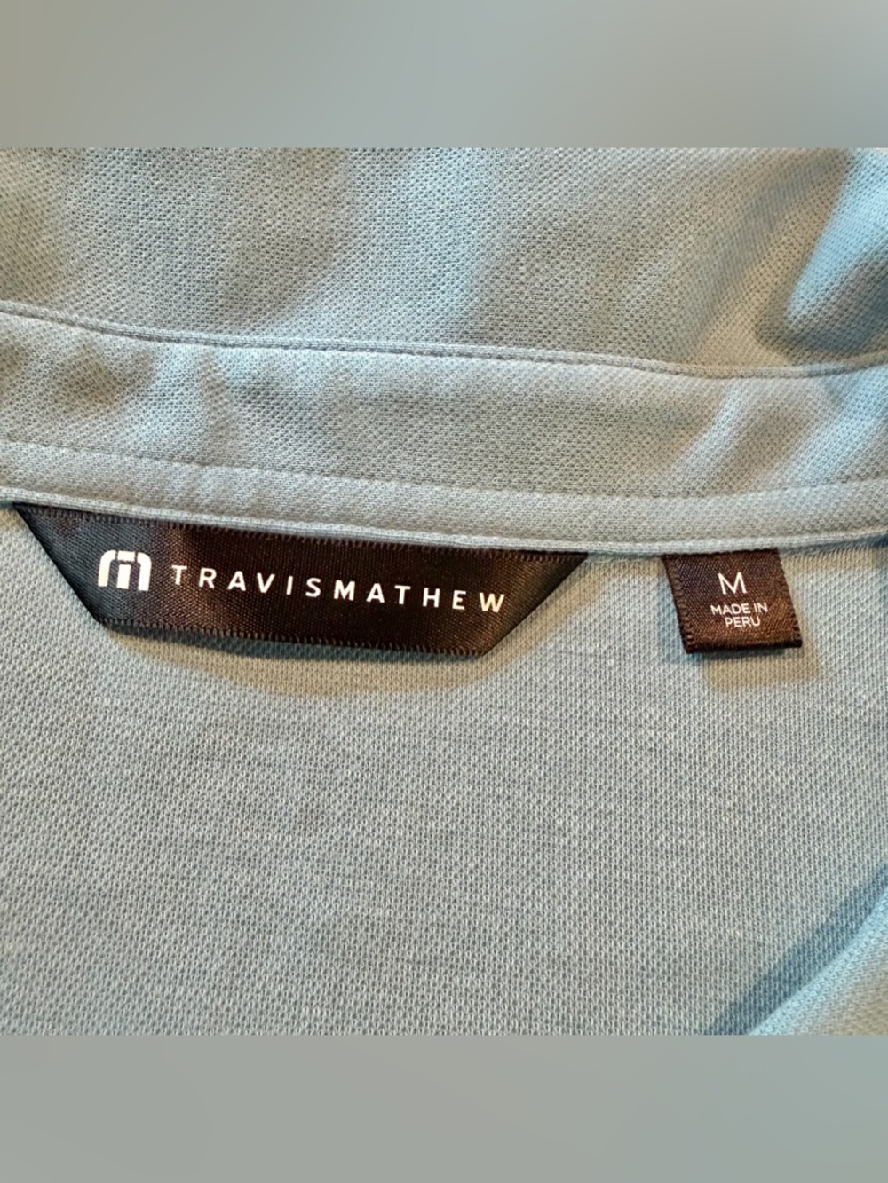 Travis Mathew Men’s Infamy Polo Shirt Air Blue Medium Golf Short Sleeve Collared - Picture 6 of 10